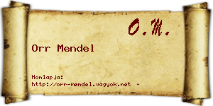 Orr Mendel névjegykártya